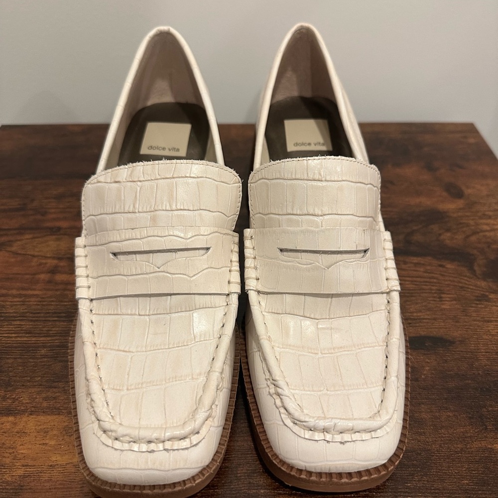 Dolce Vita White croc loafers. Never worn.